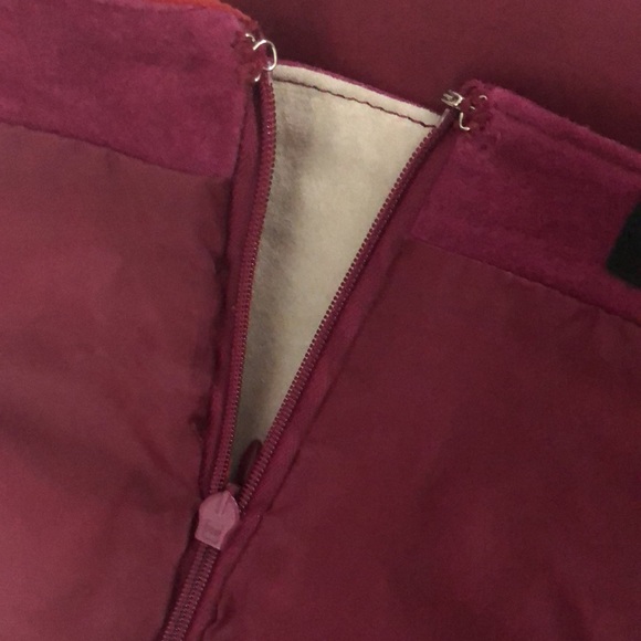 Vintage EXPRESS Suede pink color block mini skirt - Picture 8 of 9